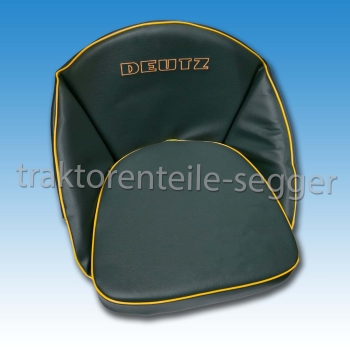 Sitzkissen Deutz 514 / 612 grün/gelb mit Stick "DEUTZ" Hochlehner